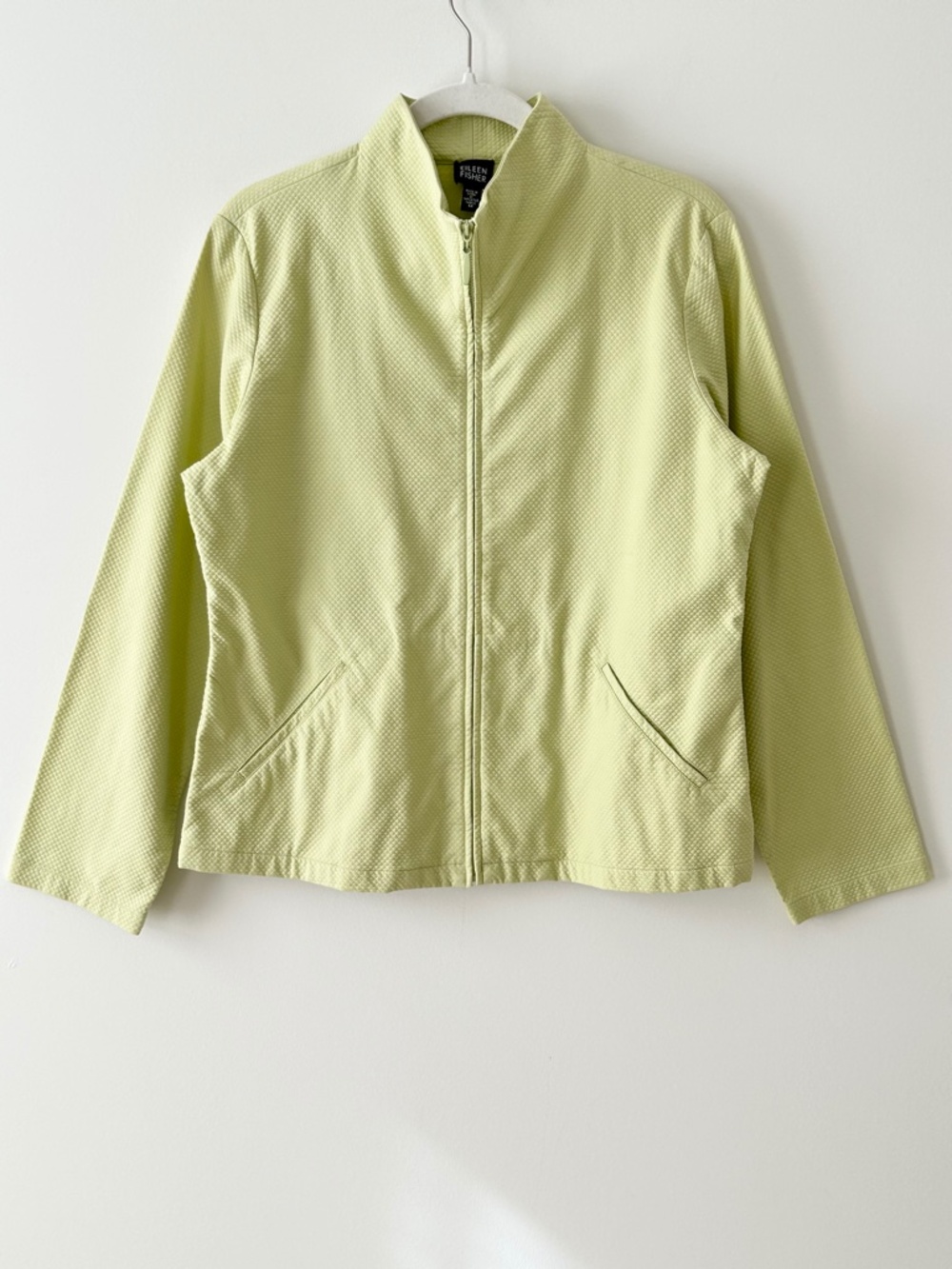 Eileen Fisher Green Textured Cotton Jacket